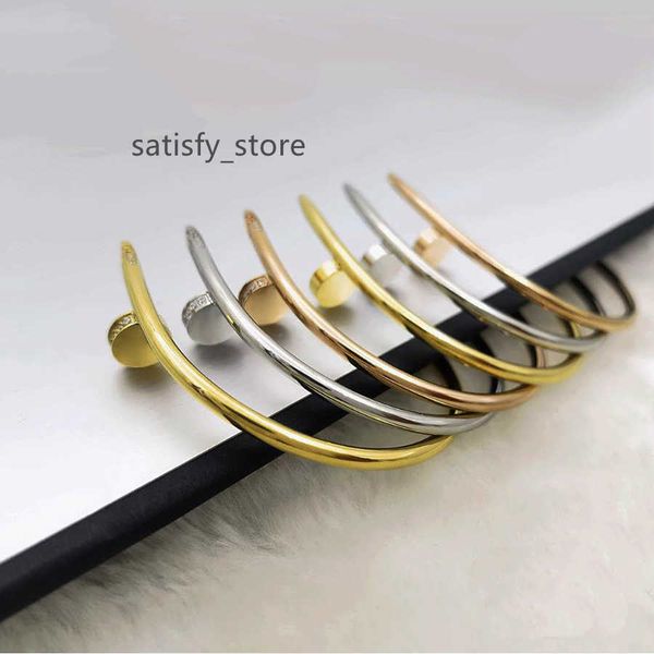 

gold bangle nail bracelet designer bracelets luxury jewelry for women fashion bangles titanium steel alloy gold-plated craft never fade with, Black