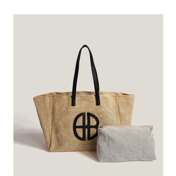 

netizen same style holiday leisure beach bag women's large capacity woven underarm shoulder bag straw woven handheld tote bag 230608
