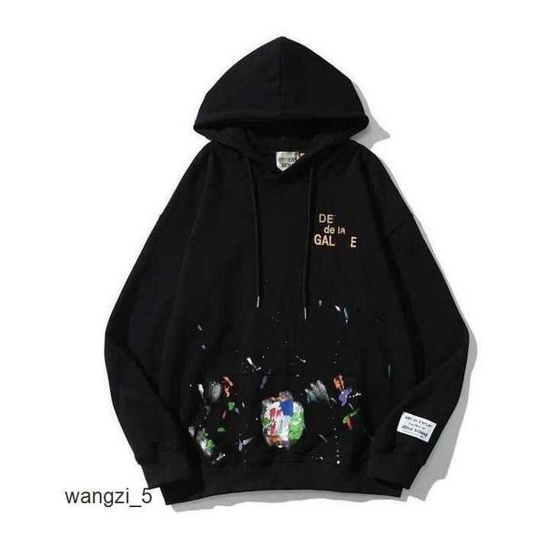 

2023 buy mens hoodies sweatshirts designer depts gary painted graffiti used letters printed loose casual fashion men hoody size eu xqaz 13 k, Black
