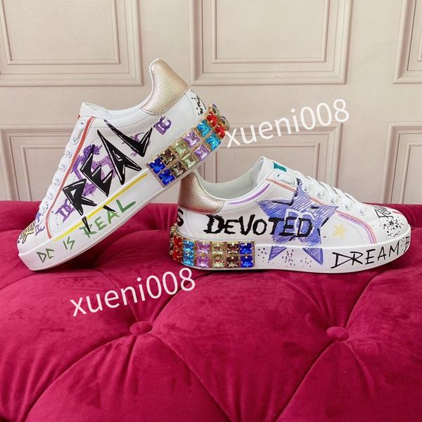 

new men women classics brand casual shoes leather lace-up sneaker running trainers letters woman shoes flat printed gym sneakers, Red;white