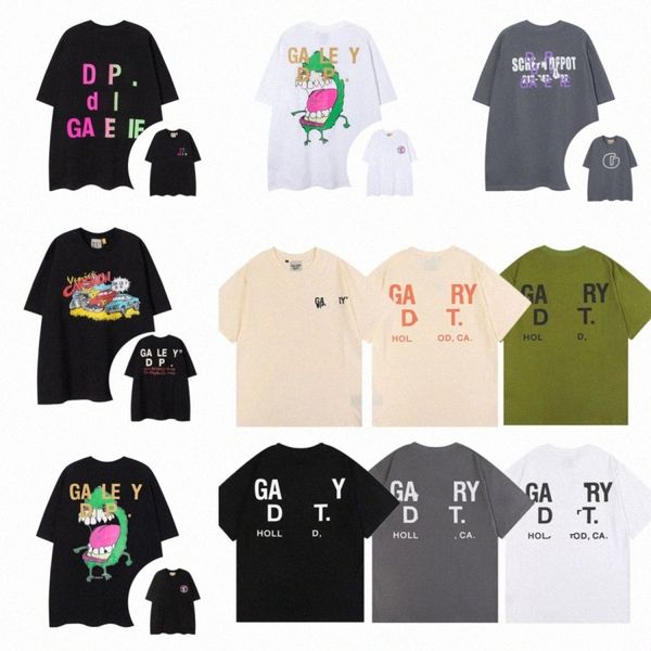 

2023 women&men's t-shirts designer galleries depts shirt alphabet print trendy trend basic casual fashion loose short t-shirt half slee, White;black