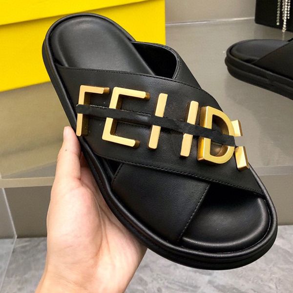 

designer slipper sliders mens womens summer men andals beach slippers ladies flip flops loafers black white beige genuine leather slides cha
