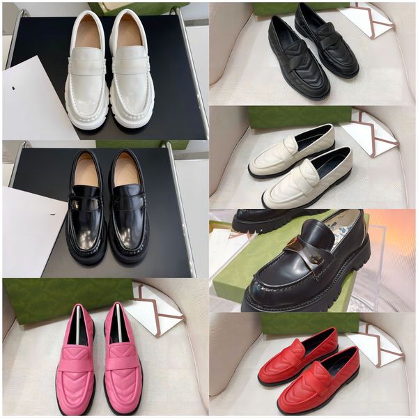 

fashion designer women dress shoes fur loafers genuine leather mules princetown female white black metal chain casual flat shoes 35-40