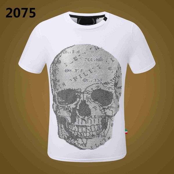 

phillip plain men designer pp skull diamond t shirt short sleeve dollar brown bear brand tee o-neck skulls tshirt tees pp2079 g3qe 13 o2f3, White;black