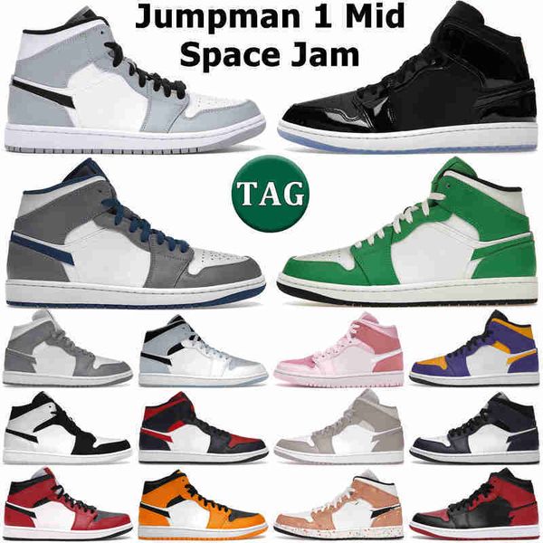 

1 mid basketball shoes men women 1s space jam light smoke grey digital pink true ice blue diamond shorts lucky green chicago toe mens traine