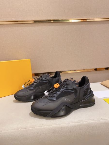 

easywear sporty low casual shoes flow men sneakers mesh surface & leather walking breathable trainers comfort lifestyles footwear 38-45 orig, Black