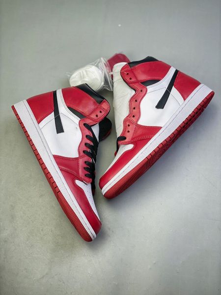 

2023 authentic 1s basketball shoes 1 high og chicago men women white black-varsity red sportswear