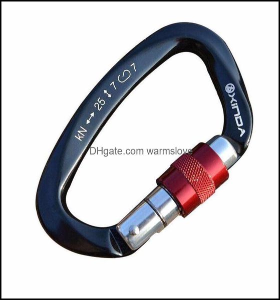 

carabiners climbing cam hiking sports outdoors xinda 25kn professional safety master lock d buckle carabiner rock equipment outd3420300
