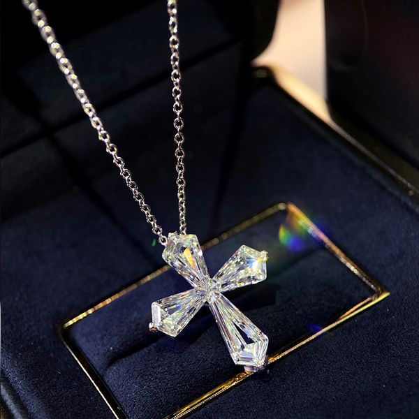 

aristocrats necklace designer plum cut necklace cross simple atmosphere necklace accessory birthday gift non-fading non-allergic gift access, Golden;silver