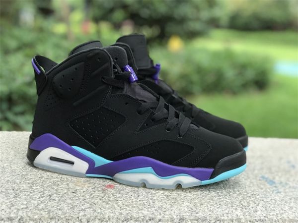 

basketball shoes jumpman 6 6s aqua black purple og sports sneakers with og box