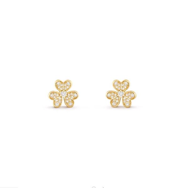 

simple van designer earrings clover jewel earrings collection 18k gold plated black agate earrings mother valentine's day wedding jewel, Silver