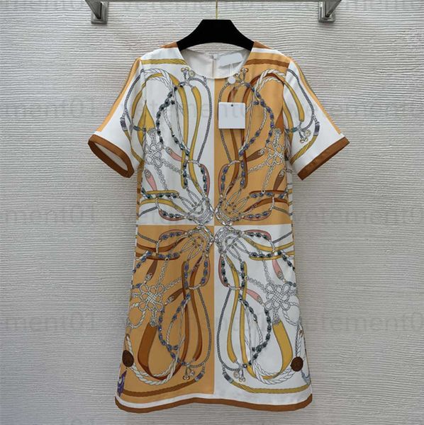 

womens designer casual dresses beaded chain with diamonds belt color blocking print micro waist a-line shape round neck dress women designer, Black;gray