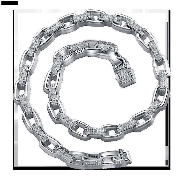 

wholesale men's silver necklace hip hop jewelry miami cuban chain ice out necklace