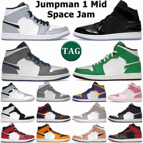 

1 mid basketball shoes men women 1s space jam light smoke grey digital pink true ice blue diamond shorts chicago toe unc mens trainers outdo