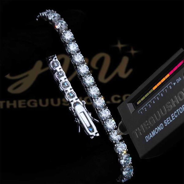 

3mm hip-hop 925 silver moissanite diamond tennis bracelet tide brand personalized custom men's bracelet jewelry wholesale