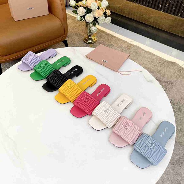 

designer matelasse nappa leather slides leather-covered heel slippers green slide outsole slipper womens sandal slide, Black