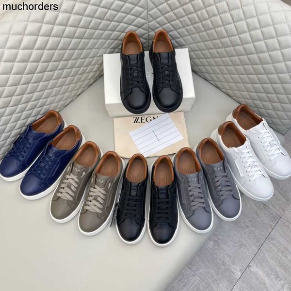 

new men's board shoes leather ermenegildo small white shoes simple flat skate shoe korean version versatile fashion shoes casual shoes, Black