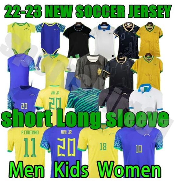 

2022 brazils vini jr. soccer jerseys brasils casemiro 22 23 national p.coutinho team men kids .paqueta t.silva marcelo football shirt richa, Black;yellow