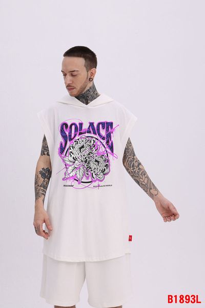 

trendy hip-hop retro west coast men's cool women's camisole hooded sleeveless vest hip-hop t-shirt men's and women's cou, White;black