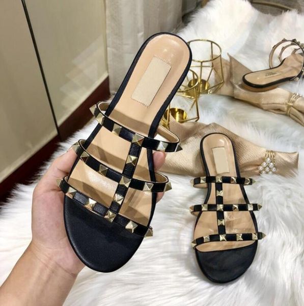 

2023 designer women sandals flat espadrilles shoes black slippers casual flat leather slippers flip flops 35-44 wth dust bags