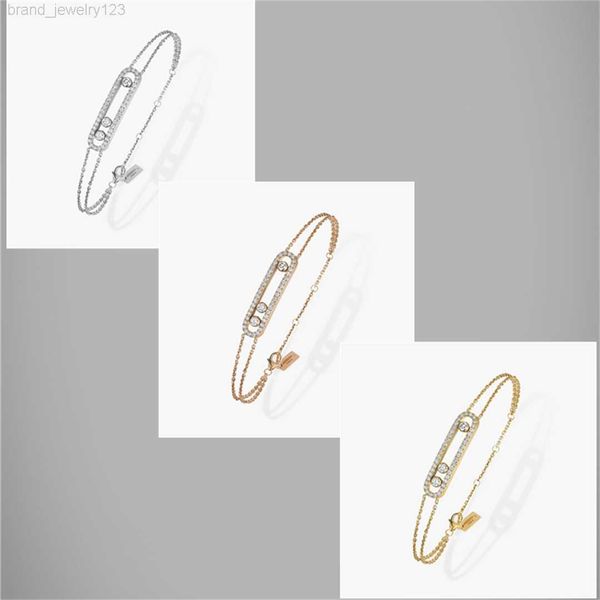 

luxury boutique jewelry 925 silver double chain three diamonds full diamond women's bracelet diamond women's bracelet, Black