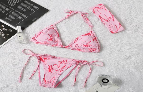 

summer bikini push up bathing micro swimsuit 3 piece pink sportswear bra tight dress bandage triangle nylon teen beachwear rompers5931868
