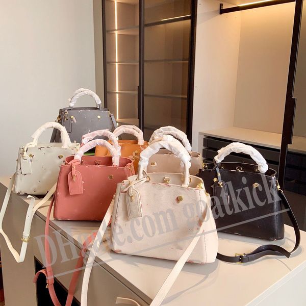 

totes designer luxury handbags purses montaignes bag women tote brand letter embossing genuine leather shoulder bags