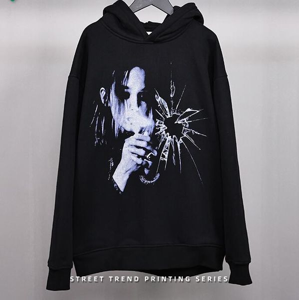 

men hoodies hip hop autumn winter hooded sweatshirt fashion clothing, Black