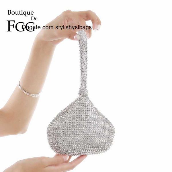 

shoulder bags boutique de fgg sparkling silver diamond women mini evening clutch wristlets bag bridal wedding party crystal handbag and purs