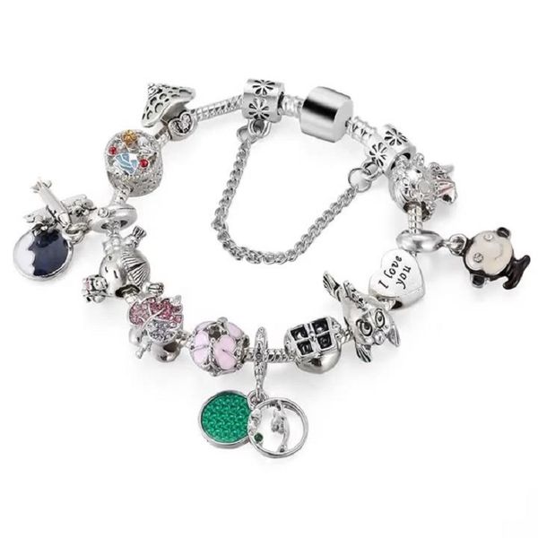 

fashion 925 sterling silver cartoon mermaid butterfly fish murano lampwork glass & european charm beads dangle fits pandora charm bracelets, Golden;silver
