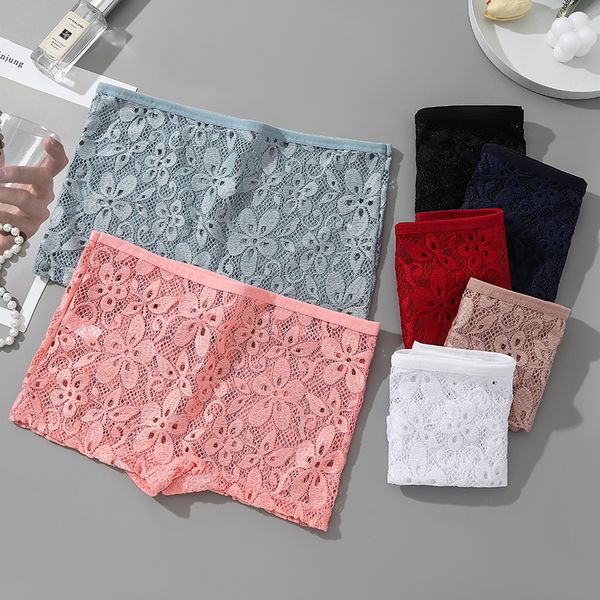 

2023 new transparent briefs female lingerie boyshorts women underwear lace thin seamless panties, Black;pink
