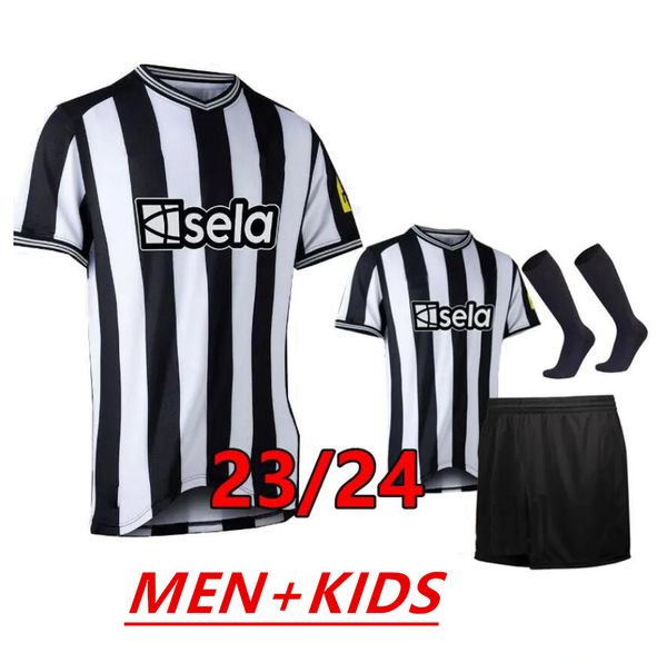 

kids kit 22 23 24 newcastles new castle soccer jerseys boys bruno g. joelinton football t shirts years isak nufc uniteds maximin wilson 01, Black;yellow