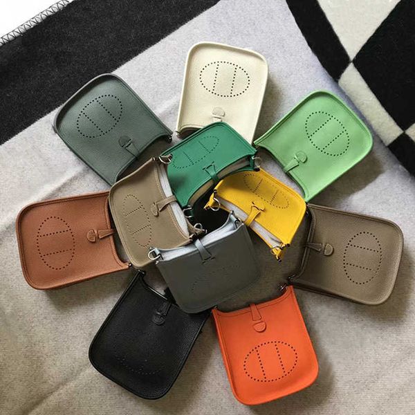 

designer h home bag evelynn 2023 hand sewn wax thread evelyns mini leather women's single shoulder messenger togo bucket nd2q