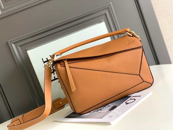 

women's bag puzzle one shoulder crossbody bag medium geometric cowhide deformation handbag high quality