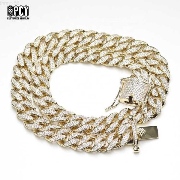 

2023 cuban link chain hip hop fashion jewelry miami iced outed cuban necklace wholesale gold chain necklace moissanite chain, Silver