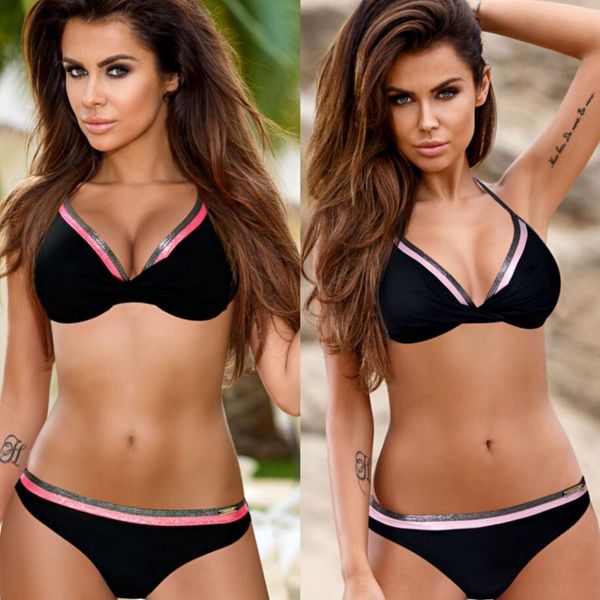 

woman solid color bikinis brazilian swimsuit push-up bra bikini set two piece swim suit swimwear women bikinis