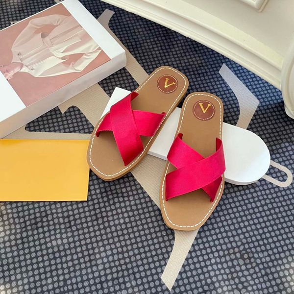 

designer sandals 2023 fashion leisure women embossed linen beige slide slippers woman outside slipperssummer beach platform big size slipper, Black
