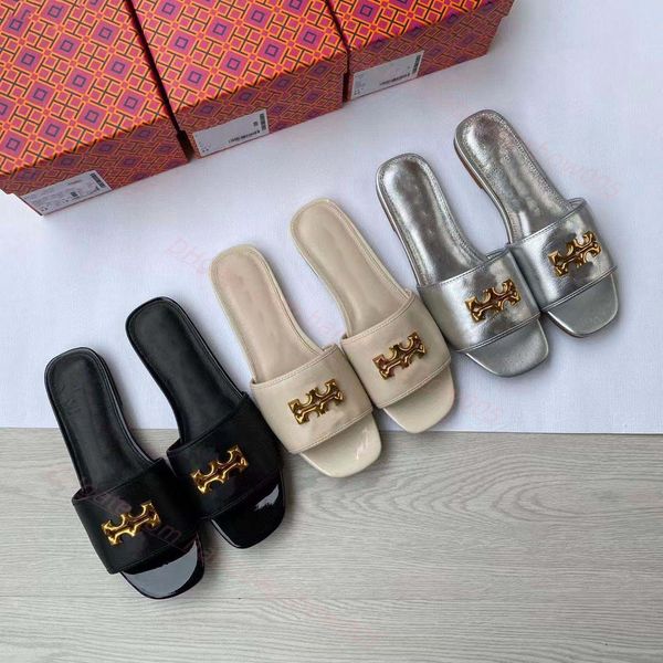

womens designer sandals letter t slipper ladies summer loafers falt slipper slides black white brown leather office indoor outdoor casual sa