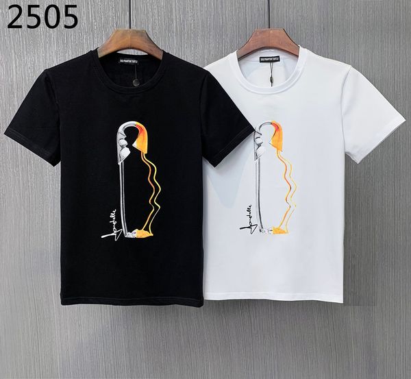 

dsq phantom turtle mens designer t shirt italian milan fashion logo print t-shirt summer black white t-shirt hip hop streetwear 100% cotton, White;black