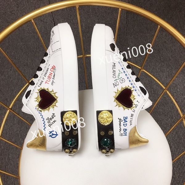 

womens mens classics brand casual shoes leather lace-up sneaker running trainers letters shoes flat printed sneakers, Red;white