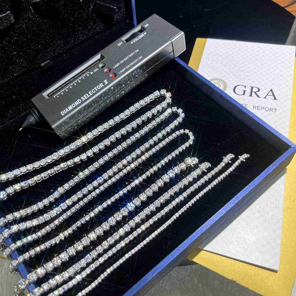 

10k/14k/18k gold tennis chain 925 silver 3mm 4mm 5mm tennis necklace fashion jewelry necklaces def vvs moissanite tennis chain