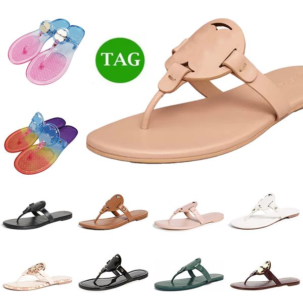 

designer tory burches sandals women shoes slipper summer leather women sandal casual slides female flip flops shoes designer 36-41 dhgate fa, Black