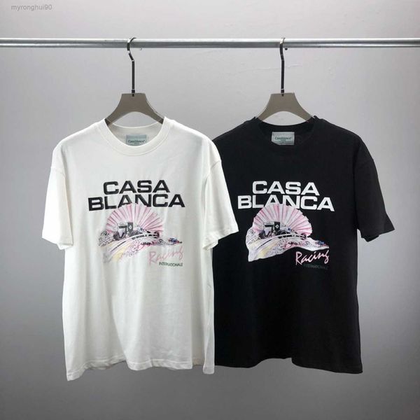 

mens designer t shirt casablanc t shirt fashion men casual t-shirts man clothing street t-shirts tennis club shorts sleeve clothes luxury sh, White;black