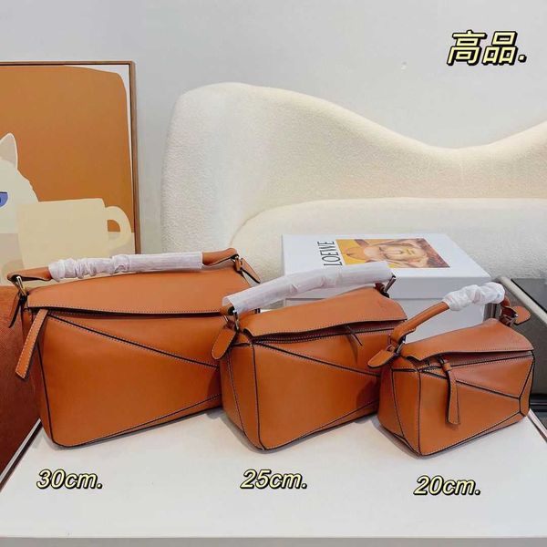 

New Soft Leather Geometric Bag 3d Splice Women's Lingge Crossbody Single Shoulder Handbag Large Capacity 100, Red