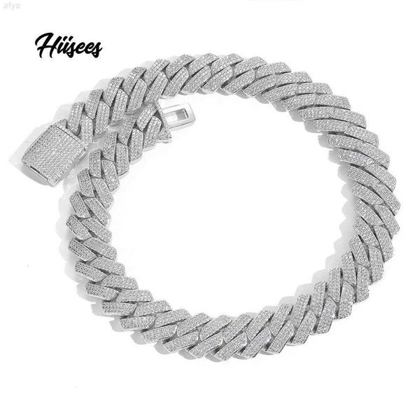 

20mm vvs moissanite iced out diamond gold color chain necklace 925 sterling silver men miami cuban link