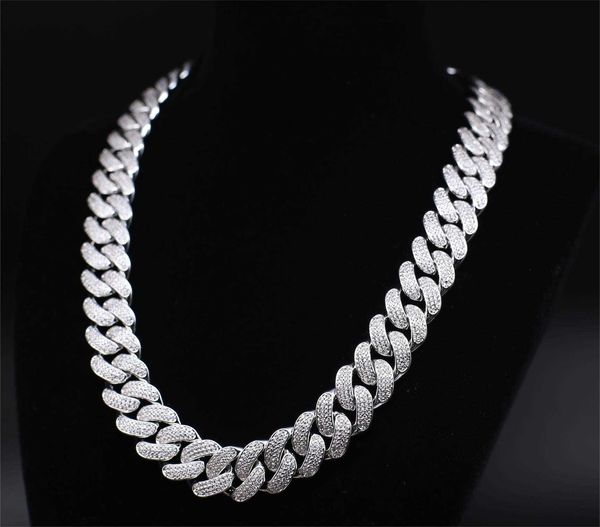 

pass gra diamond 925 sterling silver hip hop iced out moissanite men's bling chunky cuban link chain necklace