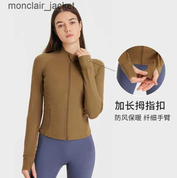 

designer women tanks same women yoga jacket fitness sports outdoor autumn and winter long sleeve fast drying slim fit jacket ds211 lululemen, Black;brown