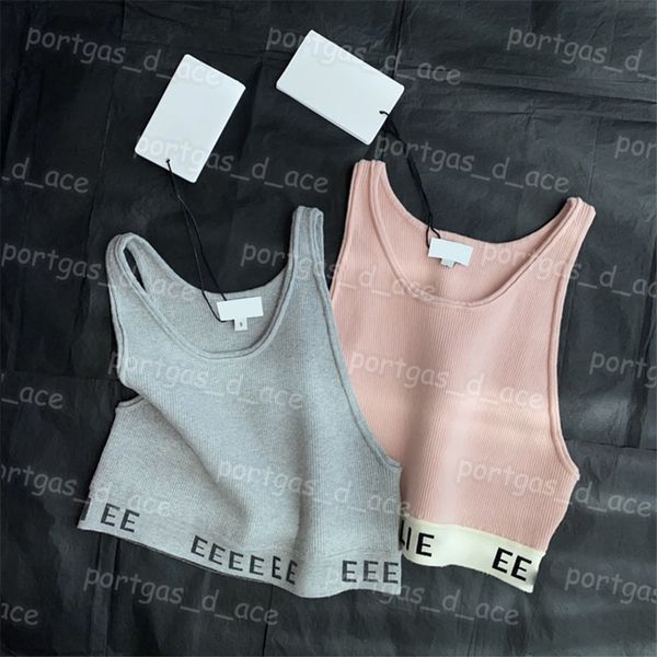

luxury women t shirt cropped knit tank designer webbing design tanks, Black