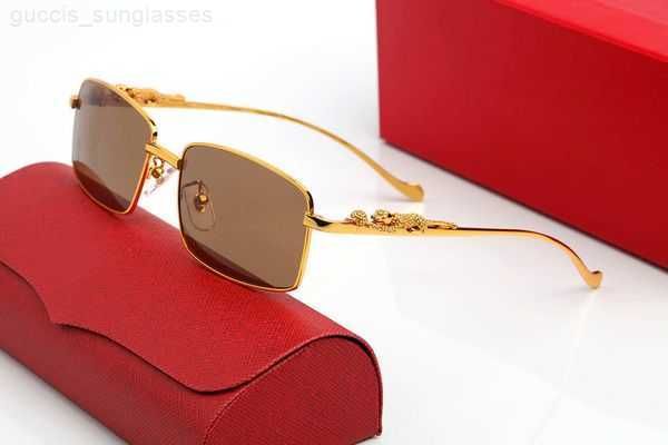 

designer sunglasses carti eyeglasses frames temples with panther heads metal frameless full rim semi rimless rectangular shape for men woman, White;black