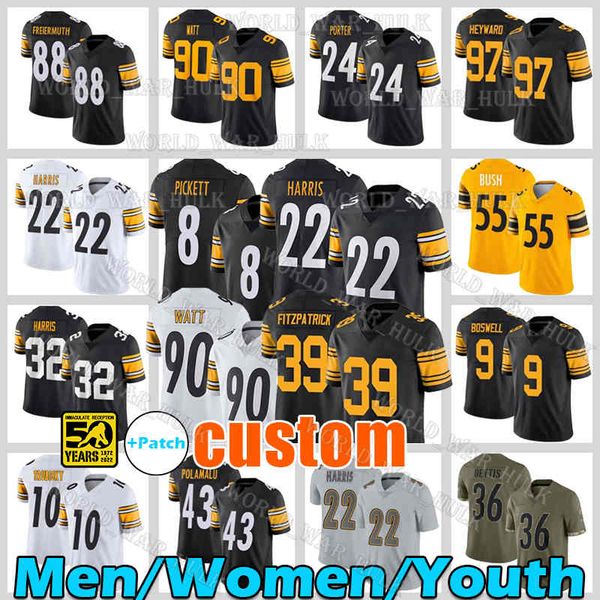

kenny pickett jersey najee 32 franco harris t.j. watt mitchell trubisky george pickens mitch steelers cameron heyward tj troy polamalu chris, Black;red